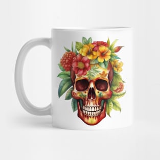 Watercolor Juneteenth Flower Skull Mug